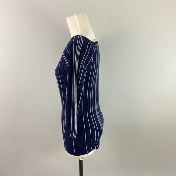 89th & MADISON Blue & White Lines Scoop Neck‎ - Picture 4 of 9